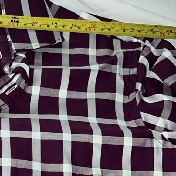 Bugatchi Shaped Fit Buttonup Graph Plaid Dress Shirt Embroidered Logo Sz M - Picture 3 of 14